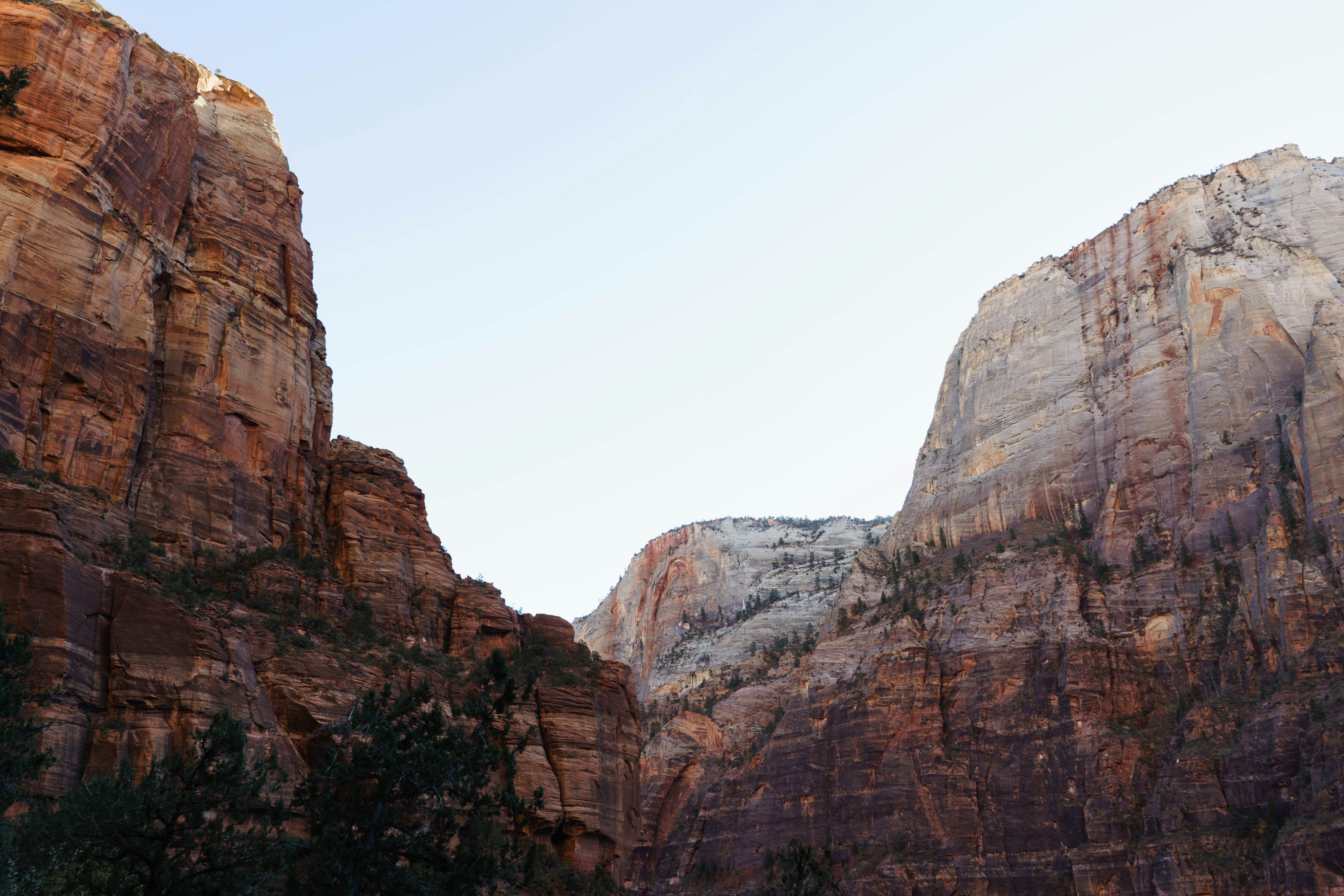 Canyon walls opening into a wide sky